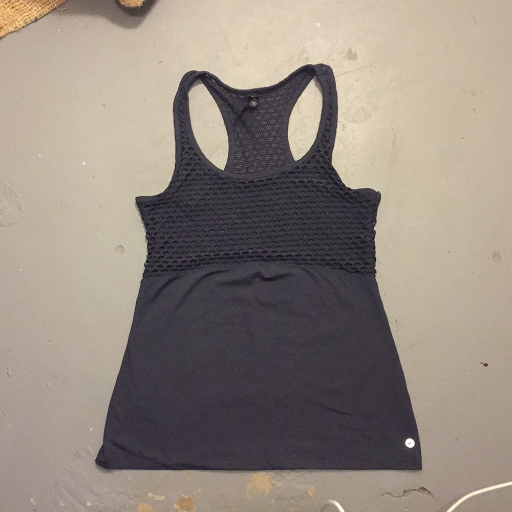 90 Degree by Reflex Blue mesh workout tank
